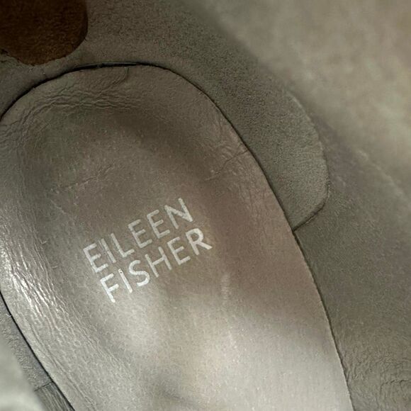 EILEEN FISHER Liesel Brown Ankle Boot Size 9.5 Bootie Leather Block Heel Pointed - Picture 11 of 12